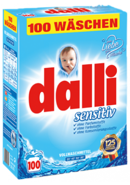 Пральний порошок Dalli Sensitive для дитячої прання, 6.5 кг (100 прань)